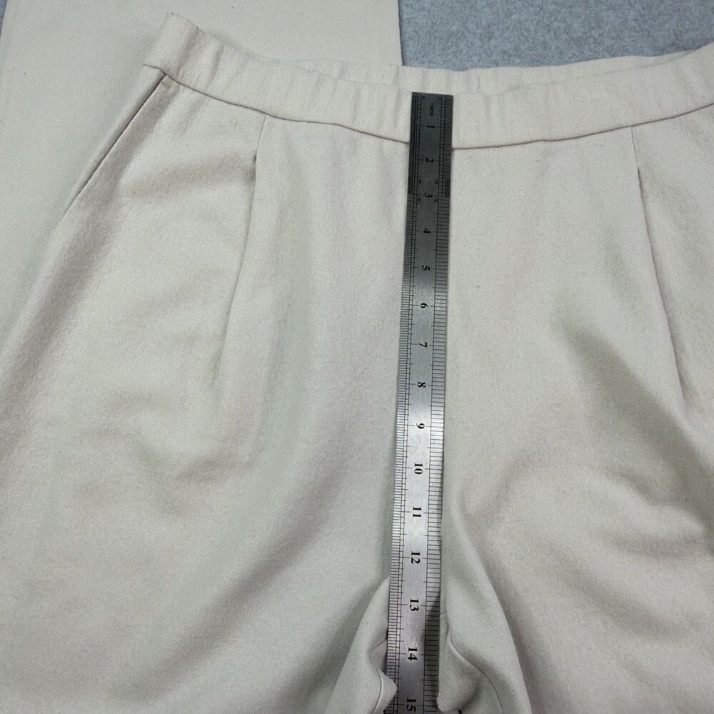 Eileen Fisher Wool Wide Leg Pants Large Ivory Elastic Waist Capsule Minimalist - Picture 11 of 16